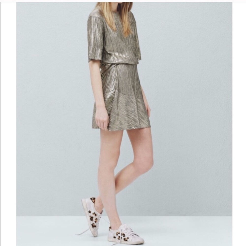 MANGO Metallic Mini Skirt NWT
